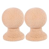 DIYEAH 2Pcs Wooden Finials for Staircase Post Caps Solid Wood Decorative Furniture Accessories Roman Bridge Design Versatile Home Decor