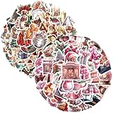 Christmas Stickers, 100PCS Vinyl Christmas Decorations Stickers, Party Bag Fillers, Party Sticker Decorations Decorative Labels, for Craft Card Bottle Scrapbooking Decor DIY Supplies C&D