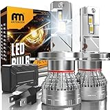 ANTEMOON H4 LED Headlight Bulbs, 110W 30000LM 800% Brightness 6500K Cool White H4 Headlight Bulbs with Fan 12V 24V Halogen Replacement Conversion Kit IP68 Waterproof, Pack of 2