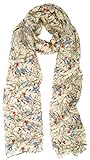 The Olive House® Womens British Robin Bird and Winter Berries Scarf Cream