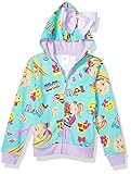 Jojo Siwa Girls' Emoji Characters Zip Up Hoodie with Bow on Hood Sweatshirt, Neon Green/Pink, Medium