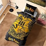 Harry Potter Duvet Cover and Pillowcase Set Kids Teens Women Bedding Bedroom Accessories - Single or Double Size (Black Single)