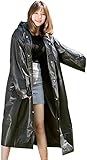 Boolavard Adult Unisex Reusable Waterproof Rain Coat Portable Rain Jacket Poncho for Outdoor 150 * 65cm (UK, Alpha, One Size, Regular, Regular, Black)