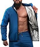 RDX Sauna Suit, Full Body Heat Sweat Suit, REACH OEKO TEX 100 CERTIFIED, Anti Rip Long Sleeves Tracksuit Boxing MMA Slimming Gym Fitness Running Workout Zipper Jacket, Top Bottom Men Women
