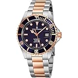 Revue Thommen Mens Diver Watch Automatic Sapphire Crystal - Analog Blue Face Two Tone Metal Band Self Winding Dive Watch Swiss Made - Cool Diving Watches for Men Waterproof 300 Meters 17571.2155