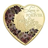 Makluce Love Commemorative Coin - Romantic Love Expression Antique Gold Silver Plated Pocket Coin - Heart Shaped Chic Snazzy Love Tokens Metal Pocket Pieces for Valentine's Day Men Women