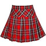 Sunny Fashion Girls Skirt Back School Uniform Red Tartan Skirt Age 11-12 Years