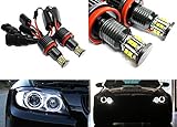 RZG 2x White LED Angel Eye Headlight Halo Ring Light DRL H8 Bulb 120W Canbus For E90 E92 E82 E60 E70 E71 E84
