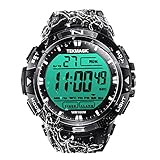 10 ATM Luminous Waterproof Scuba Diving Water Watch with Stopwatch and Alarm Functions, Support Dual Time Zone Display, Timer Count Down, 12/24 Hour Format