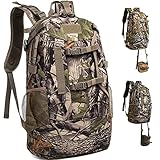 MARITTON Hunting Backpack,Durable Hunting Pack with Bow and Rifle Carry System for Camping,Hunting,Hiking., Camo-green, L, Hiking