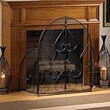 Antique Fire Guard Ornate Traditional Fire/Spark Screen Hearth, 3 Panel Arched Fireplace Screen For Baby/Pet Safety Protection, Tall 85Cm needed