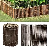 ADEPTNA Willow Wooden Edging – 2M x 20cm Garden Border Fence | Flexible, Weather-Resistant Lawn Edging for Garden, Flower Beds, Patios & Walkways