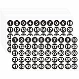 750 PCS Round Sticker, 15 Sheets Consecutive Black Vinyl Number Labels 1-50 Self-Adhesive Dot Stickers for Indoor, Outdoor, Office, Classroom, Storage, Organizing, Boxes (1 Inch Each)
