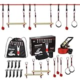 ALPIDEX Ninja Line 15 m Parcours Youths Adults Slackline Set Rings Rope Knots