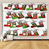 Christmas Tapestry Socks Cartoon 3D Tapestry Wall Hangings Tapestry for Bedroom Aesthetic Art Print Living Room Dorm Home Tapestries 150x130 cm for Kids Adults 2465b