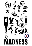 PopArtUK POSTER - # 8 - SKA - MOD BAND - 1980's Music - Madness, Suggs - A3 Matte Plastic Poster Print Sign for Living Room Decor