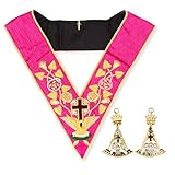 THE MASONIC COLLECTION - Rose Croix 18th Degree Collar & Jewel - with Pink Colour and Moire Effect - Freemason Gifts for Men