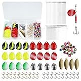 Fishing Lures Making Kit Spinner DIY Making Kit, 208pcs Inline Spinner Parts Assortment Shaft Clevis Spoon Sequins DIY Fishing Lure Making Supplies Tackle Kit