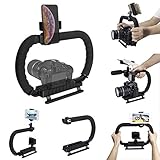 3-Shoe DSLR/Mirrorless/Action Camera Camcorder Phone Stabilizer Expansion Cage Mount Moviemaking Holder Rig Youtube Tiktok Vlogging Video Kit Compatible with GoPro Canon Nikon Sony iPhone Android