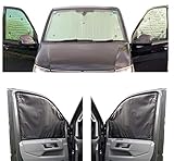 Thermal Blinds Compatible With VW Transporter T25 (Third Generation) (Years 1979-1991) (Full Set With Tailgate) With Backing Colour in Charcoal, Reversible