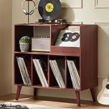 Large record stand with storage, record player stand with shelf, vinyl record holder with presentation surface, record stand for up to 300 albums, record shelf for music room and living room