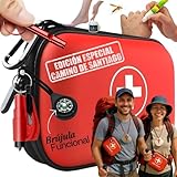 First Aid Kit designed for the Camino de Santiago, ideal for Pilgrims and their needs, Compact, complete, portable and waterproof kit with accessories of the Camino de Santiago