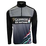 Guinness Six Nations Rugby 1/4 Zip Performance Top M Black