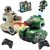 OBEST 2 Pack Remote Control Battle Tank Toy, 2.4GHZ RC Bumper Cars, Ejecting Infrared Robots, Blood Return Base,USB Charging, No Bullets Needed, Boys Girls Chirstmas Birthday Present ﻿