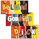 Bellend + Gobshite + Dick. Mixed Triple Pack - 3x Funny Chocolate Bar Wrappers. Choc Bar Covers Rude Joke Prank Insult Gift Fun Friend Present. Pack of 3. (Chocolate Not Included)