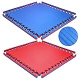 BEEMAT Reversible Tatami 40mm Jigsaw Mat [Each] • RED/BLUE • SIZE: 1m x 1m square • High grip MMA Tatami finish • Reversible and Interlocking