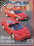 CAR magazine 08/1995 featuring Ferrari F50, Lotus Esprit, Fiat Coupe 16v Turbo, Nissan