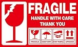 Pack of 300 pcs 'Fragile' Packing Stickers/Sticky Labels Label Pack of 'This Way Up/Please Handle with Care' Handle with Care Keep Dry Upward Do Not Trample Shipping Box Warning Stickers