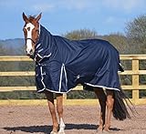 Turner Equestrian 50g Navy 600d Combo Neck Ripstop Horse Turnout Rugs 5'3"-7'0" (6'0")