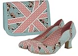 Ruby Shoo Women's Mint Green Paula Mid Heel Court Shoe & Matching Windsor Bag UK 8