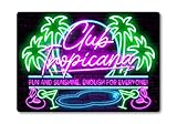 Club Tropicana Bar Sign METAL Plaque Eighties 80s Neon Cocktail Nightclub Style. Home Pub Shed Man Cave. Wham Pop. Various Sizes and styles (A3 (405 x 283mm))