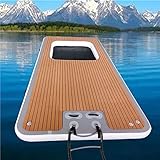 Inflatable Water Dock, Portable Inflatable Island Floating Mat, Water Surfing Mat Fishing Platform With Non-Slip Mat For Lakes, Rivers, Pools, Beaches,4.5 * 1.5m