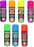 HOMION 12 CANS of Fluorescent NEON Spray can Paint 200 ml Graffiti Extra Bright Yellow Green Purple red Pink Orange Blue