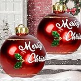 Giant Inflatable Christmas Ball - 23.6 Inch/60cm PVC Outdoor Christmas Bauble Decoration for Xmas Yard, Garden, Patio (1PCS)