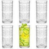 Bekith 6 Pack 360ml Romantic Water Glasses, Premium Drinking Glasses Tumblers for Beverages, Beer, Refreshments, Vintage Glassware Set for Dinner Parties, Bars, Restaurants