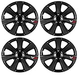 UKB4C 4 x Black VR Carbon Spoked Wheel Trims Hub Caps 14" fits Vauxhall ASTRA CORSA AGILA MERIVA