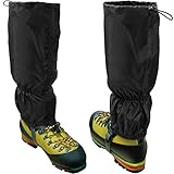 CampTeck U6843 Waterproof Walking Gaiters Polyester (One Size Fits All) Hiking, Walking, Orienteering, Mountaineering, Climbing, Hunting, Snow or Wet Outdoor Adventure - 1 Pair - Black