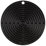 Le Creuset Cool Tool, Pot Holder/Trivet, Silicone, Round, 20 cm, Black, 93000230310200