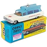 Corgi Toys Model Club 437 - Superior Ambulance on Cadillac Chassis, Blue,white,red