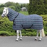 Snugmasta Heavyweight Stable Rug with Combo Neck – 350g Insulation, 300D Breathable Fabric, Anti-Rub Lining, Twin Buckle Fastenings – Dark Grey - 7'