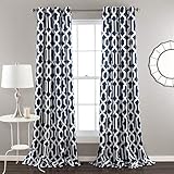 Lush Decor Darkening Window Curtains Panel Set for Living, Dining Room, Bedroom (Pair), Polyester, Navy, 52" W x 84" L (Pack of 1)