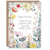 Artery8 Greeting Card Happy Flowers Hope Gifts Not From Middle Lidl For Her Woman Wife Mum Daughter Sister Birthday Card