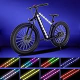 WUYXPG Electric Bike Frame LED Strip Lights,Can Be Cropped,LED Light Night Riding,Waterproof Safety RGB Colorful Lamp for Outdoor Electric Bicycles Lighting Accessories (2 * 1.64ft)