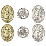 NICENEEDED 6 PCS Vintage Medieval Viking Brooches, Age Oval Norse Dress Apron Ahield Symbol Pin Set, Classic Zinc Alloy Trutle Amulet Brooch for Wedding Dress Party