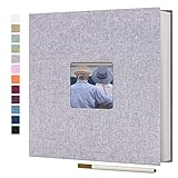 Vienrose Large Photo Album Self Adhesive for 4x6 8x10 Pictures Scrapbook Album DIY 40 Blank Pages with A Metallic Pen