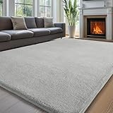 Sour Lemon Carpet Rugs Living Room Large 160x230, Grey Rug for Bedroom Washable Area Rugs Anti Slip Fluffy Rug Shaggy Cream Carpets Extra Large Rugs for Living Room Kids Room